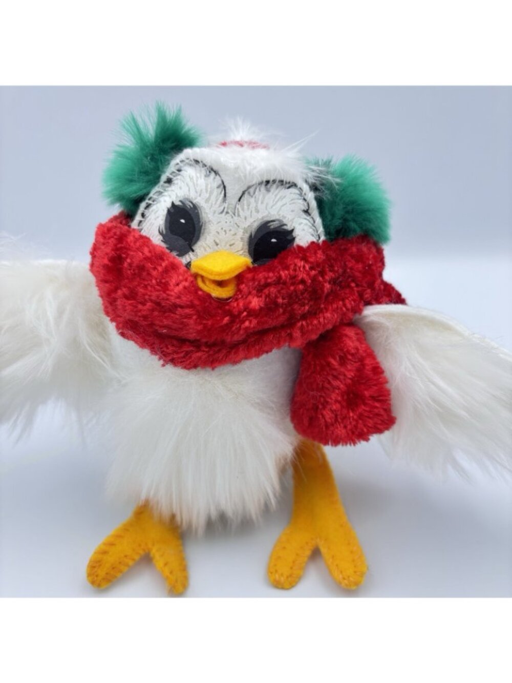 Annalee Dolls Christmas Winter White Owl Plush 2012 Red Scarf Green Earmuffs 5” - Picture 4 of 14